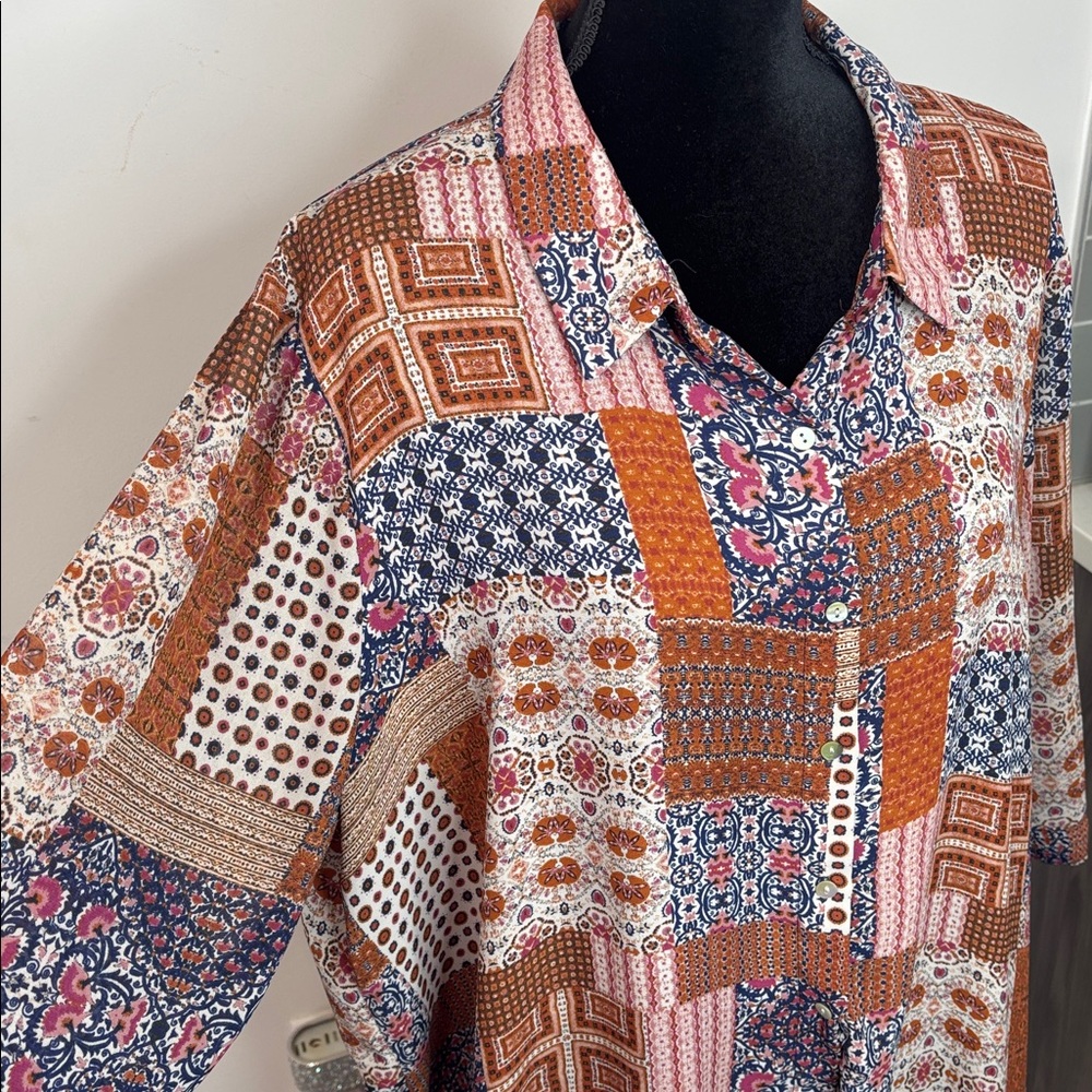 Rose & Olive - Flowy Patchwork Print Colorful But… - image 4